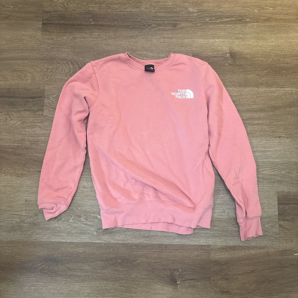 The North Face Pink Crewneck Sweatshirt XS Unisex | Logo Pullover